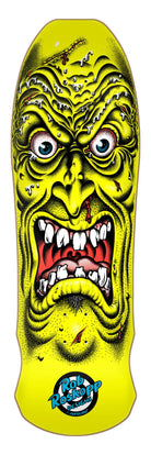 9.5in Rob Roskopp Face Yellow Reissue Santa Cruz Skateboard Deck - SkateTillDeath.com