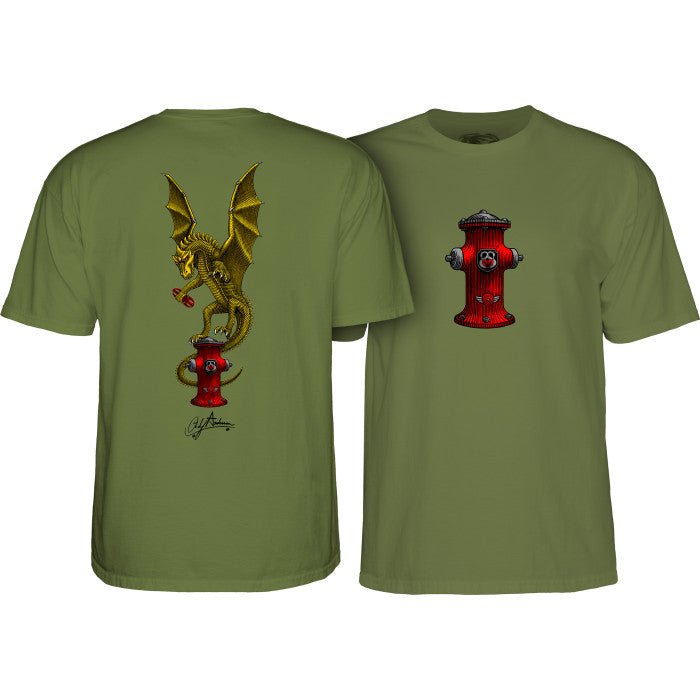 Powell Peralta Andy Anderson Vajra T-Shirt Military Green - SkateTillDeath.com