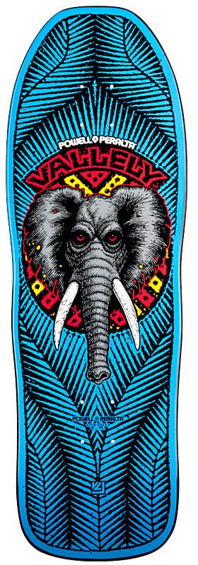 Powell Peralta Mike Vallely Elephant Reissue Skateboard Deck Blue Foil - 9.85 x 30 - SkateTillDeath.com
