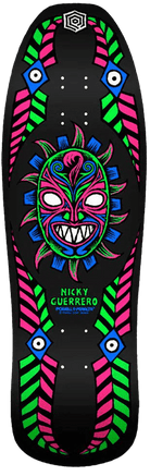 Powell Peralta Nicky Guerrero Mask Skateboard Deck Blacklight - 10 x 31.75 - SkateTillDeath.com