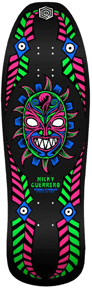 Powell Peralta Nicky Guerrero Mask Skateboard Deck Blacklight - 10 x 31.75 - SkateTillDeath.com