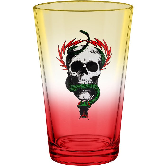 Powell Peralta Pint Glass Yellow/Red Fade - SkateTillDeath.com
