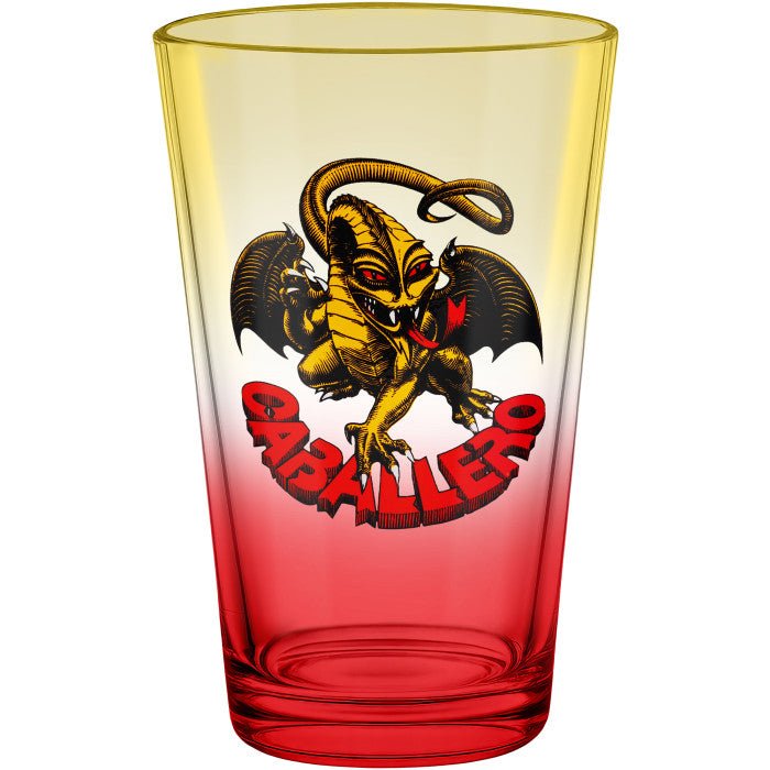 Powell Peralta Pint Glass Yellow/Red Fade - SkateTillDeath.com