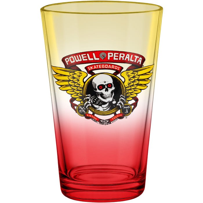 Powell Peralta Pint Glass Yellow/Red Fade - SkateTillDeath.com