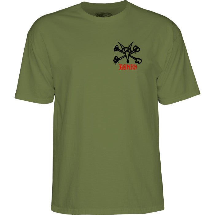 Powell Peralta Rat Bones T-Shirt Military Green - SkateTillDeath.com