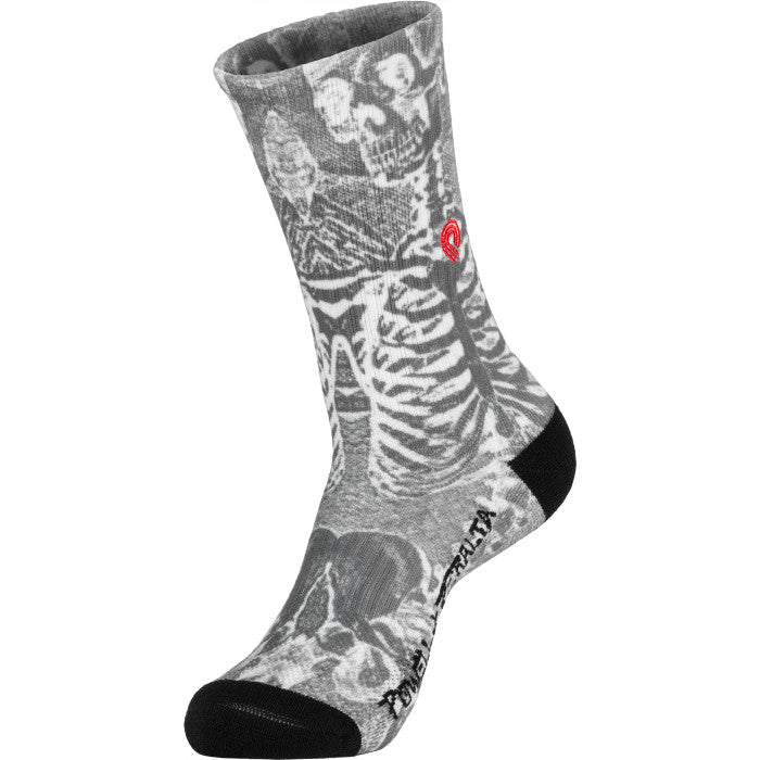 Powell Peralta SAS Skeleton Poly Blend Socks Charcoal - SkateTillDeath.com