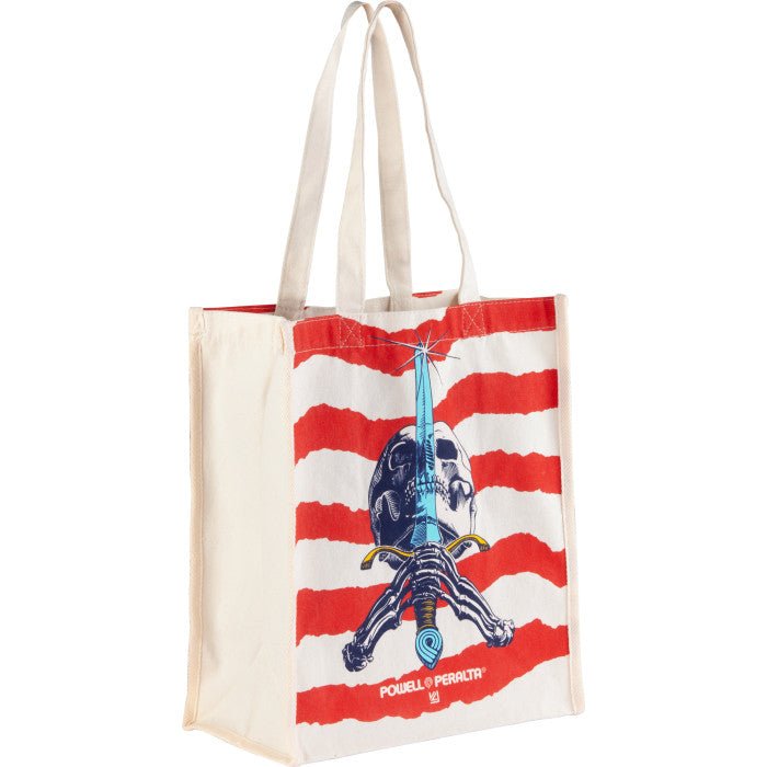 Powell Peralta Skull & Sword Canvas Shopping Bag 12 x 14 x 7 - SkateTillDeath.com