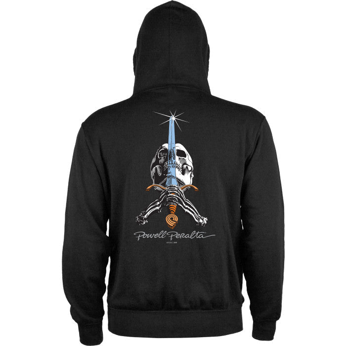Powell Peralta Skull & Sword Lightweight Zip Hoodie Black