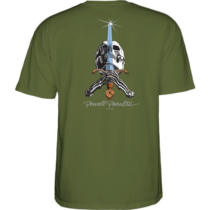 Powell Peralta Skull & Sword T-Shirt Military Green