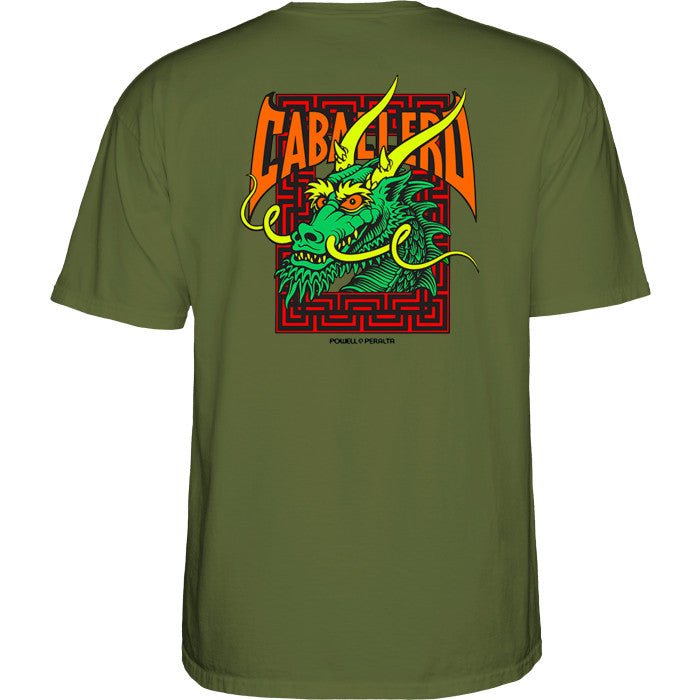 Powell Peralta Steve Caballero Street Dragon T- Shirt Military Green - SkateTillDeath.com