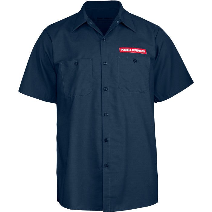 Powell Peralta Work Shirt Winged Ripper Navy - SkateTillDeath.com