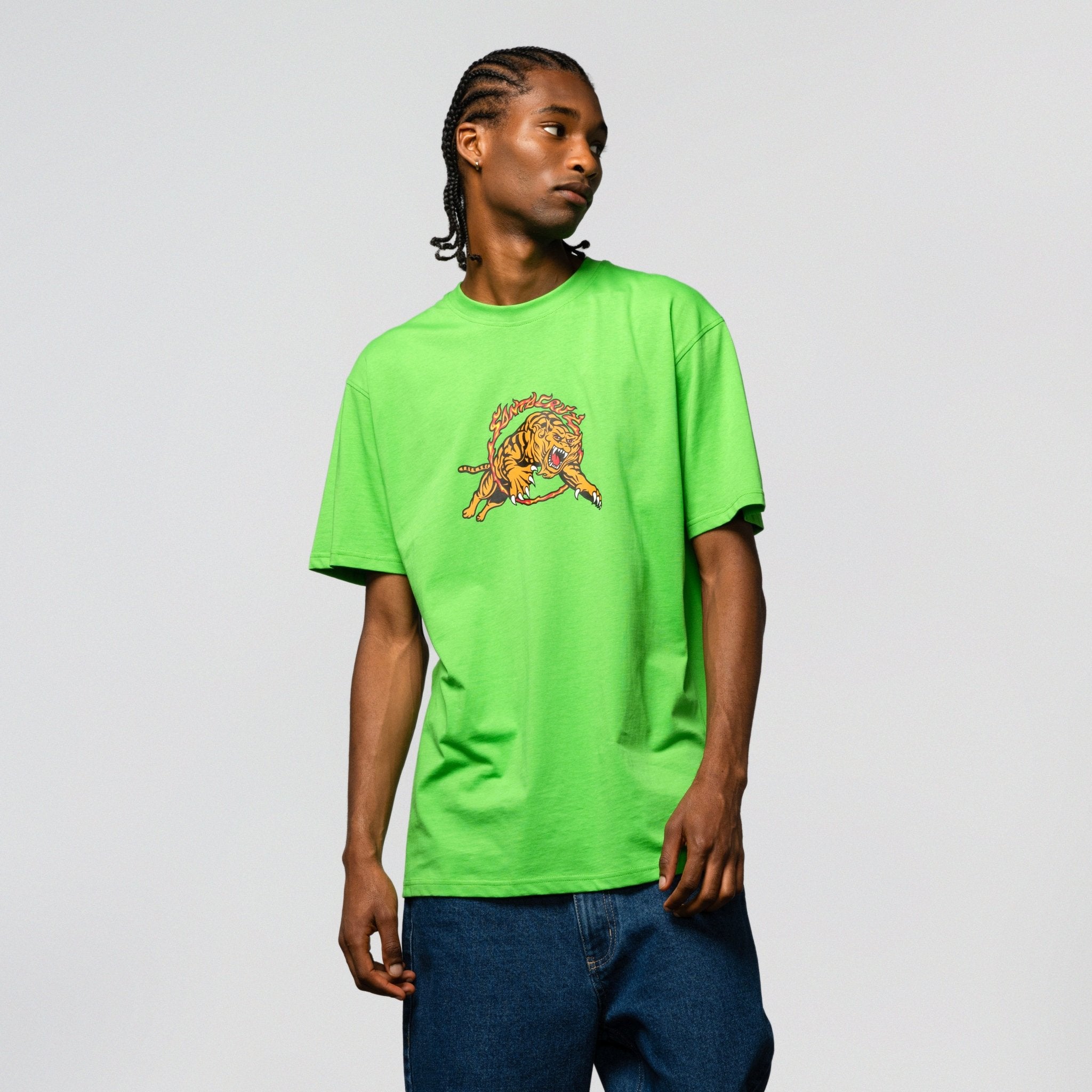 Santa Cruz T-Shirt Salba Tiger Simplified Front Sport Green