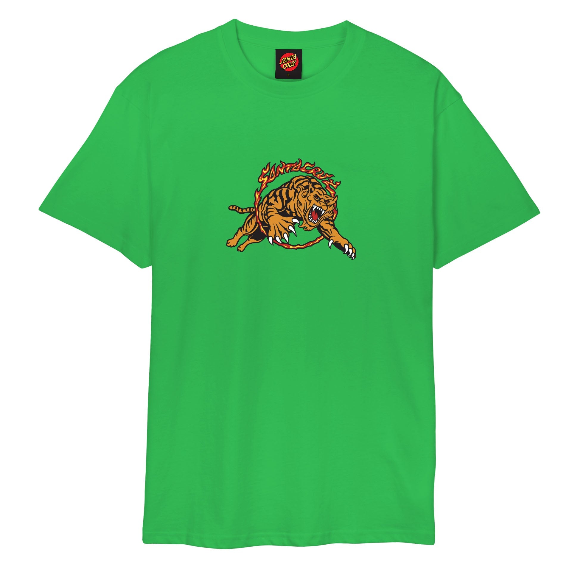 Santa Cruz T-Shirt Salba Tiger Simplified Front Sport Green - SkateTillDeath.com