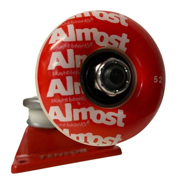 Almost Repeat Truck And Wheel Combo Raw/Red 5.25" Skateboard Trucks - SkateTillDeath.com
