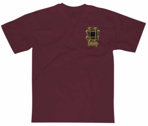 Black Label Lucero OG Bars T-Shirt (Burgundy) - SkateTillDeath.com