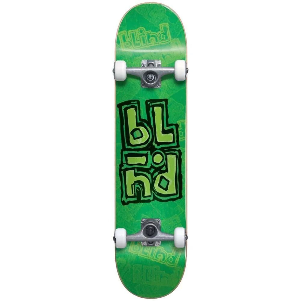 Blind OG Stacked Stamp Factory Complete Skateboard Green 8" - SkateTillDeath.com