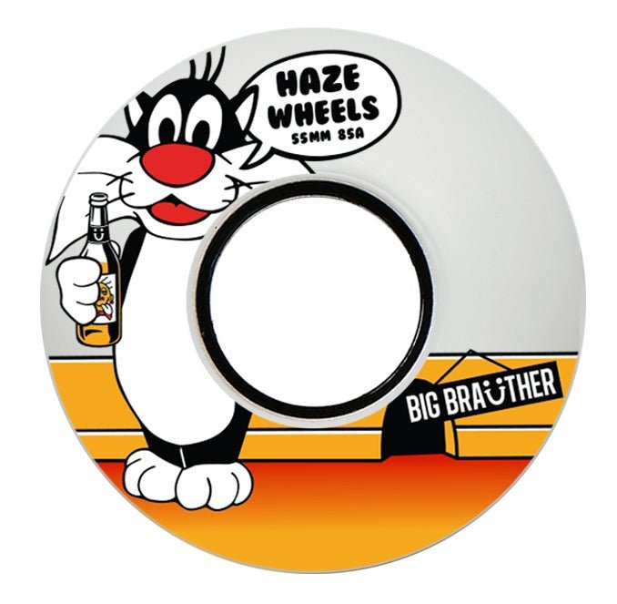 Haze Wheels Big Brauther skateboard wheels 85A/55mm - White - SkateTillDeath.com