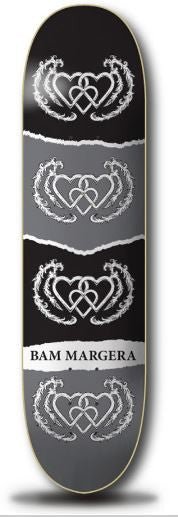 Heart Supply Bam Margera Three Hearts Deck Black/Grey 8" - SkateTillDeath.com