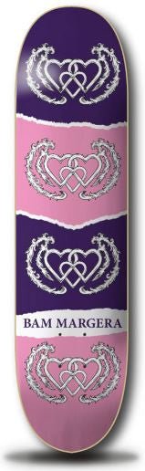 Heart Supply Bam Margera Three Hearts Deck Purple/Pink 8.25" - SkateTillDeath.com