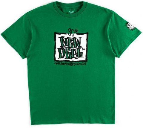 New Deal 30th Anniversary Napkin Logo T-Shirt - Green - SkateTillDeath.com