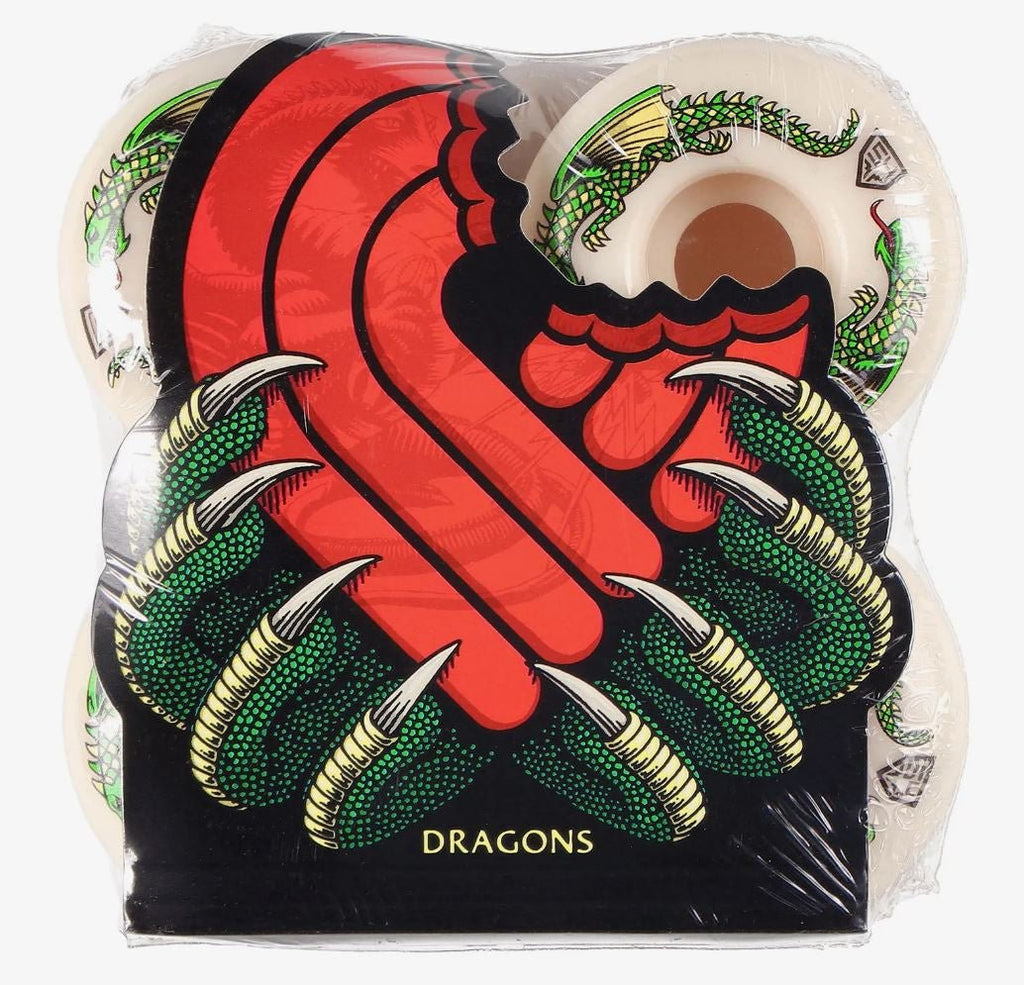 POWELL-PERALTA DRAGONS V4 WIDE WHEELS (OFFWHITE) 54MM 93A 4 PACK - SkateTillDeath.com