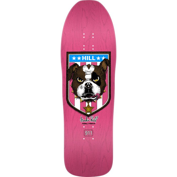 Powell Peralta Frankie Hill Bull Dog Reissue Skateboard Deck Pink Stain - 10 x 31.5 - SkateTillDeath.com