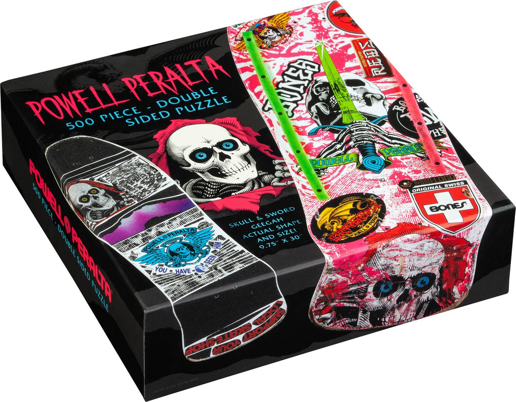 Powell Peralta Puzzle Skull & Sword GeeGah Pink - SkateTillDeath.com