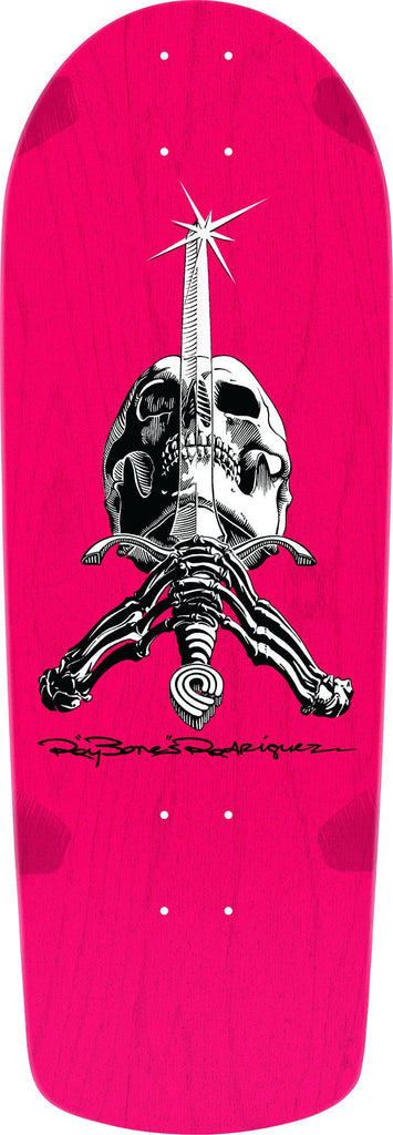 Powell Peralta Ray Rodriguez OG Skull & Sword Reissue Skateboard Deck Pink - 10 x 28.25 - SkateTillDeath.com
