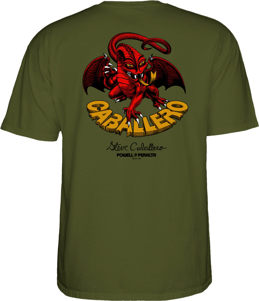 Powell Peralta Steve Caballero Dragon II T-shirt - Military Green - SkateTillDeath.com