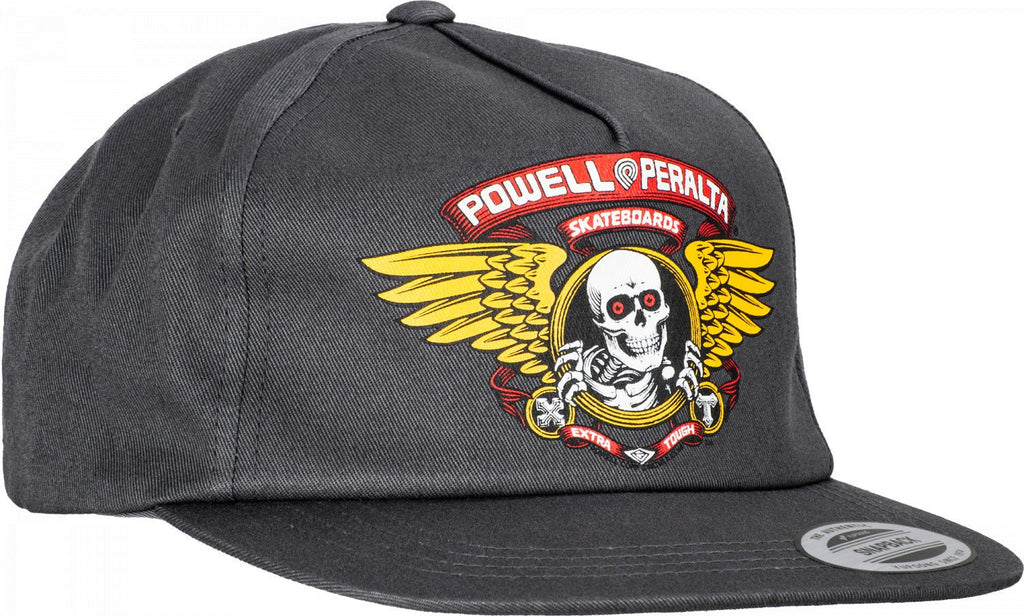 Powell Peralta Winged Ripper Snap Back Cap - Charcoal - SkateTillDeath.com