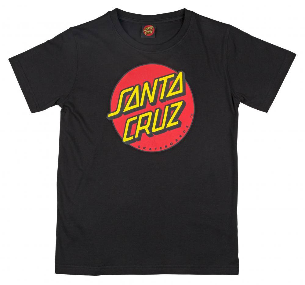 Santa Cruz Classic Dot Youth T Shirt Black - SkateTillDeath.com