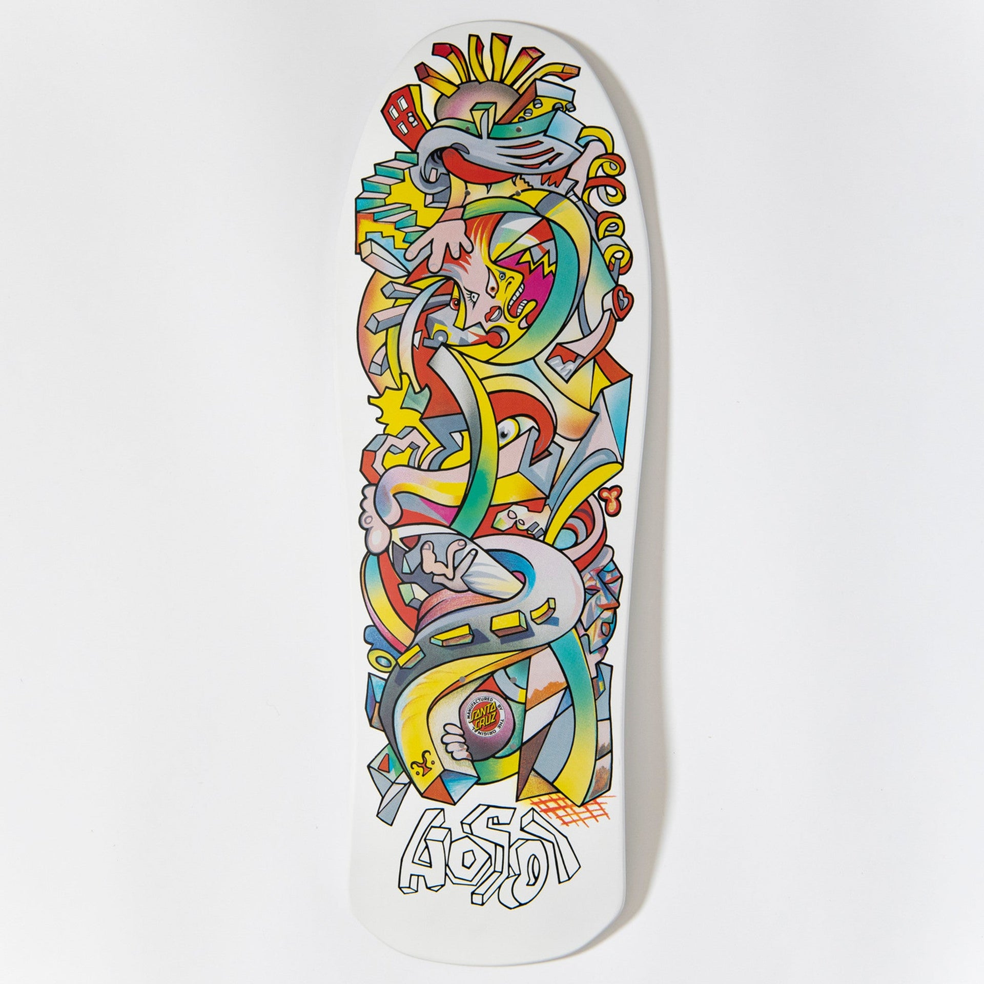 Santa Cruz Old School Hosoi Picasso Reissue Deck (White  