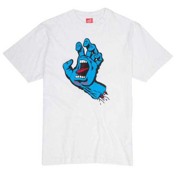 Santa Cruz T-Shirt Screaming Hand White - SkateTillDeath.com