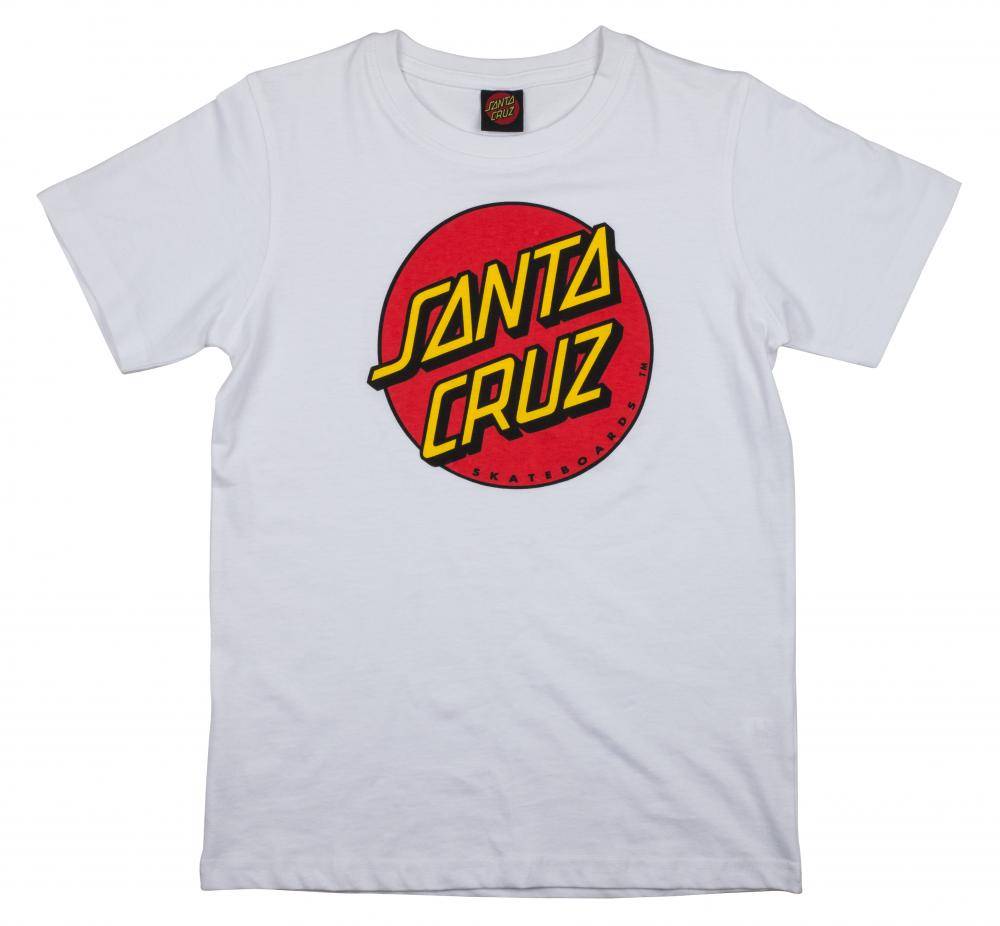 Santa Cruz Youth Classic Dot T-Shirt White - SkateTillDeath.com