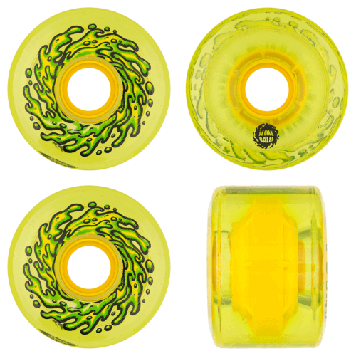 Slime Balls Skateboard Wheels 66mm OG Slime 78A Trans Yellow - SkateTillDeath.com