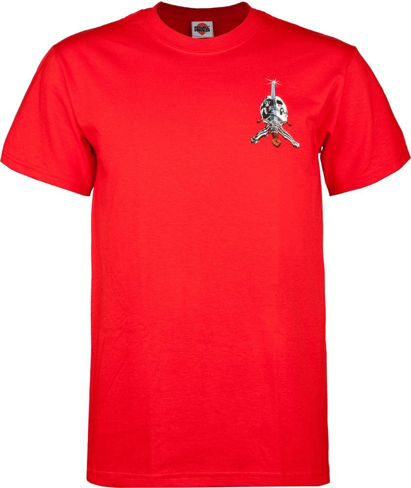 T-Shirt Powell Peralta Skull and Sword - Red - SkateTillDeath.com