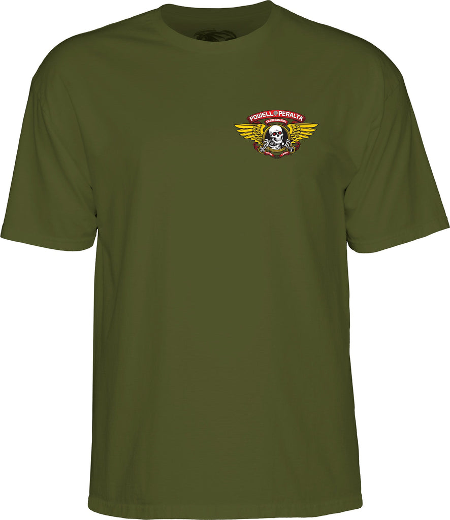 T-shirt Powell-Peralta™Winged Ripper Military Green - SkateTillDeath.com
