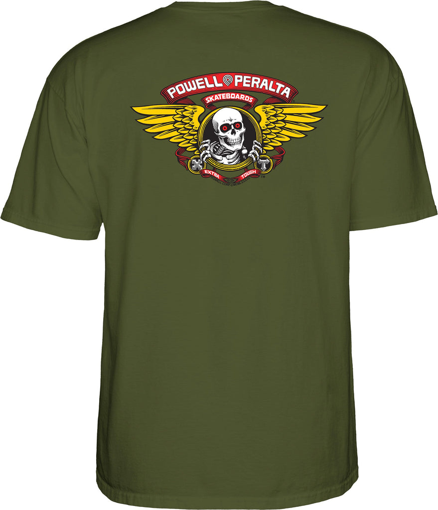 T-shirt Powell-Peralta™Winged Ripper Military Green - SkateTillDeath.com