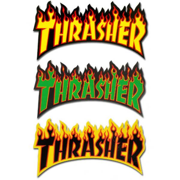 THRASHER FLAME LOGO 6" STICKER - SkateTillDeath.com