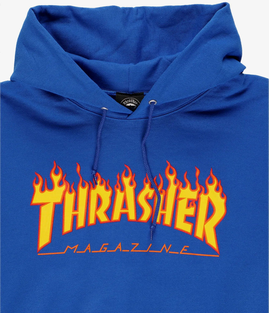 Thrasher Flame Logo Hood (Royal Blue) - SkateTillDeath.com