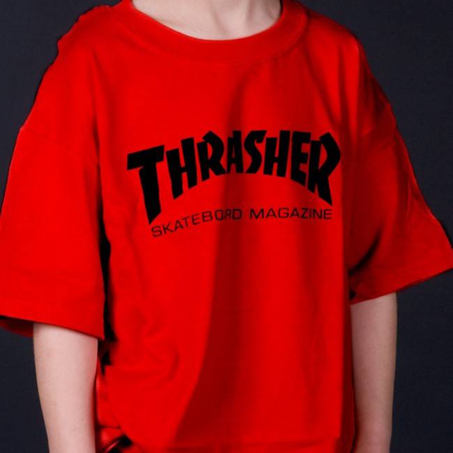 Youth Thrasher Skate Mag T-Shirt Red - SkateTillDeath.com