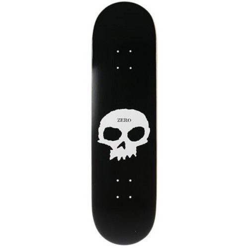 zero single skull skateboard deck black/white 8.0 - SkateTillDeath.com